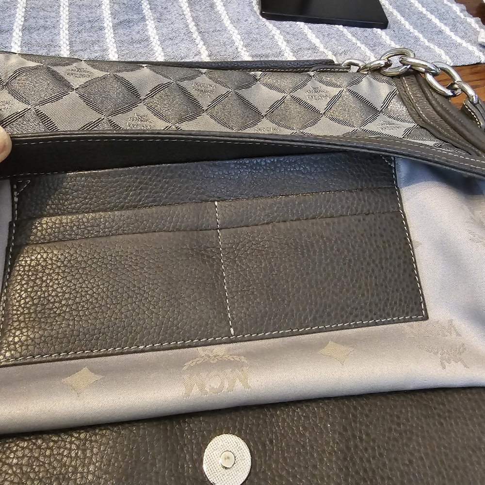 MCM RARE Gray Glitter Canvas Handbag in EUC - Picture 13 of 16